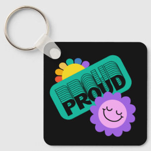 Stolz. LGBT+Stolz. Regenbogenliebhaber mit Sonnenb Schlüsselanhänger
