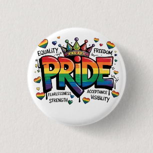 Stolz LGBTQ Akzeptanz LGBT 4. Juli Flagge USA Button