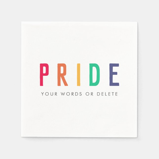 Stolz | LGBTQ Gay Modern Rainbow Serviette (Vorderseite)