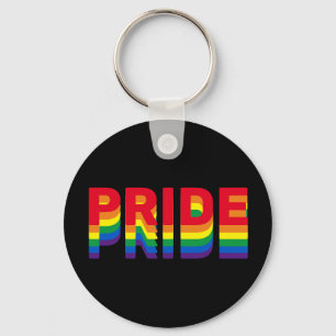 Stolz lgbtq que Gay Regenbogen Retro schwarz Schlüsselanhänger