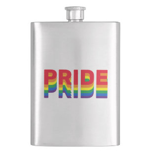 Stolz lgbtq quee Gay Regenbogen-Retrofarben Flachmann