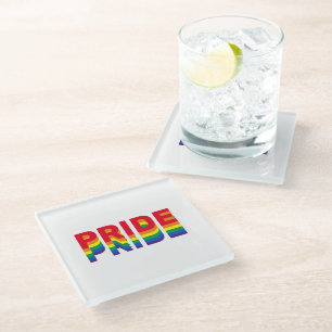 Stolz lgbtq quee Gay Regenbogen-Retrofarben Glasuntersetzer