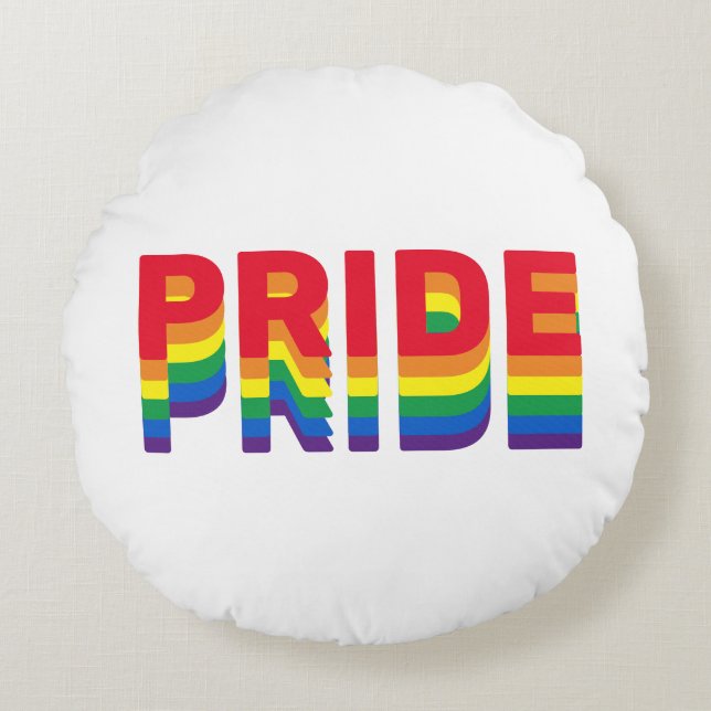 Stolz lgbtq quee Gay Regenbogen-Retrofarben Rundes Kissen (Vorderseite)