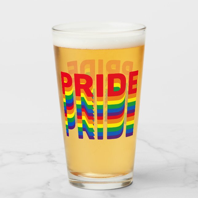 Stolz lgbtq quee Gay Regenbogenfarben Muster Glas (Vorne (Gefüllt))