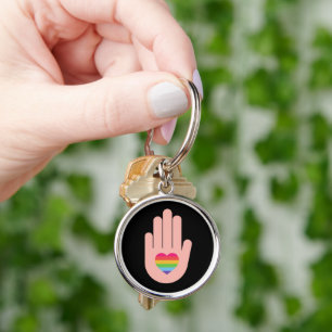 Stolz lgbtq quee Liebe. Regenbogenfarbe Schlüsselanhänger