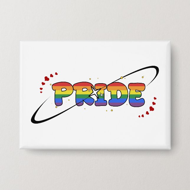 Stolz LGBTQ Regenbogen-Flagge Knopf Button (Vorderseite)
