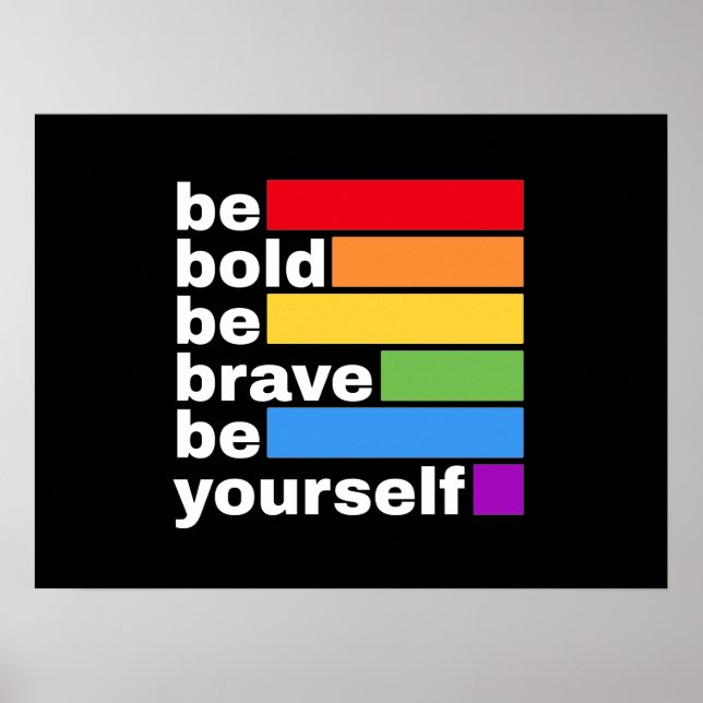 Stolz LGBTQ seien kühl sein Sie selbst Regenbogen Poster (Vorne)