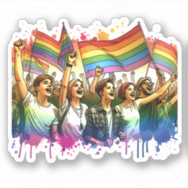 Stolz | LGBTQIA + Menschen und Flaggen Aufkleber
