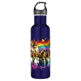 Stolz | LGBTQIA + Menschen und Flaggen Edelstahlflasche