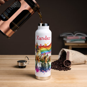 Stolz   LGBTQIA + Menschen und Flaggen Personalisi Trinkflasche