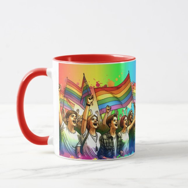 Stolz | LGBTQIA + Menschen und Flaggen Tasse (Links)