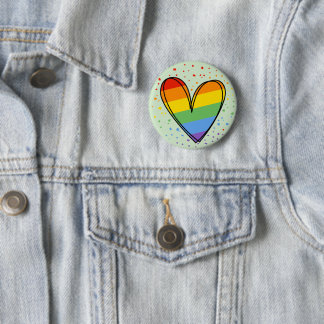 Stolz Liebe Herz Gay Regenbogen LGBTQ Aufkleber Button