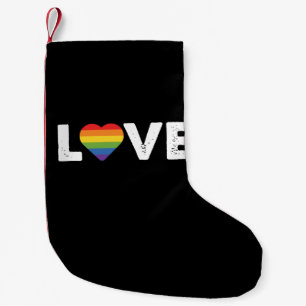 Stolz Liebe ist Liebe Gay Gleichheit Regenbogen LG Kleiner Weihnachtsstrumpf