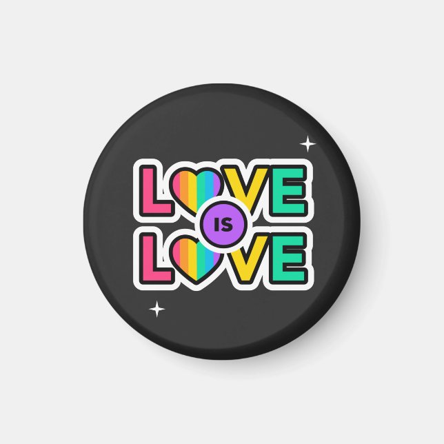 Stolz. Liebe ist Liebe. Gay Rainbow Farben Magnet (Vorne)