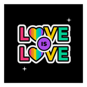 Stolz. Liebe ist Liebe. Gay Rainbow Farben Poster
