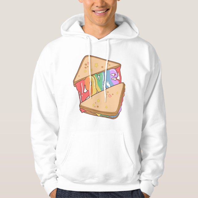 Stolz. Liebe ist Liebe. Niedliche Liebe. Regenboge Hoodie (Vorderseite)