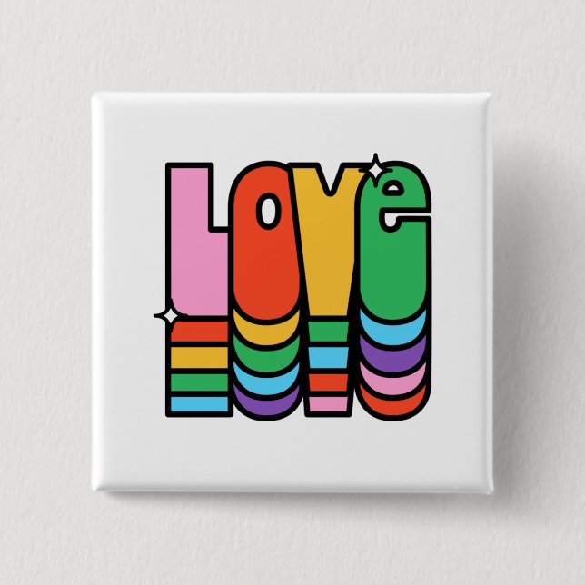 Stolz-Liebe Regenbogenfarbe. Liebe ist Liebe. Button (Vorderseite)