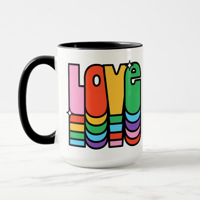 Stolz-Liebe Regenbogenfarbe. Liebe ist Liebe. Tasse (Links)