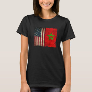 Stolz marokkanischen Roots American Marokko Flagge T-Shirt