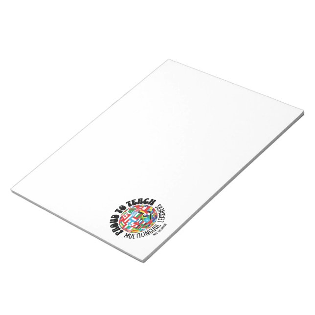 STOLZ, MEHRSPRACHIGEN LERNERN ESL-Lehrer ZU LEHREN Notizblock (angewinkelt)