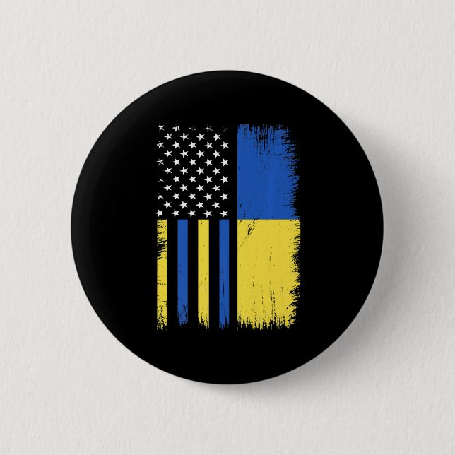 Stolz mit der Ukraine Vintages ukrainisches Amerik Button (Vorderseite)