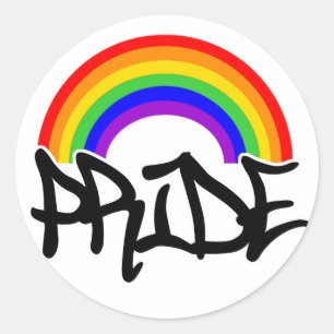 Stolz mit Regenbogen Runder Aufkleber