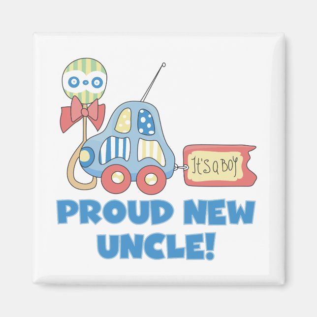 Stolz neuer Onkel Es ist ein Boy Tshirts und Gesch Magnet (Vorne)