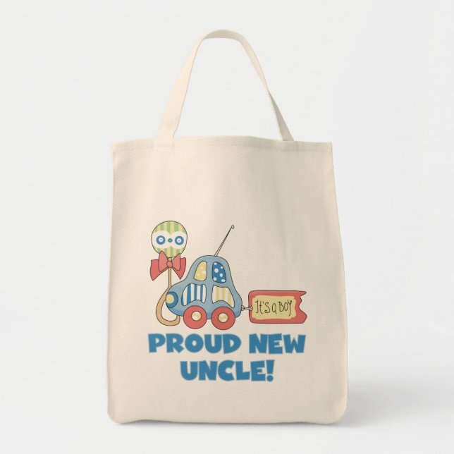 Stolz neuer Onkel Es ist ein Boy Tshirts und Gesch Tragetasche (Vorne)