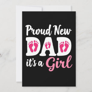 Stolz neuer Papa Es ist ein weiblicher Gender-Vate Einladung