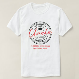 Stolz Onkel der Graduiertenfamilie passend T-Shirt