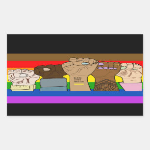 Stolz Power Fists/BLM Rechteckaufkleber Rechteckiger Aufkleber