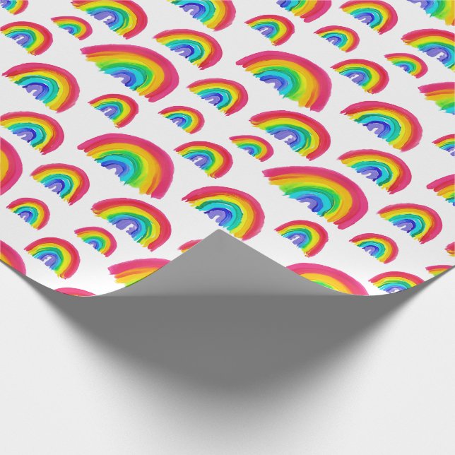 Stolz Rainbows handbemalt weiß Geschenkpapier (Ecke)