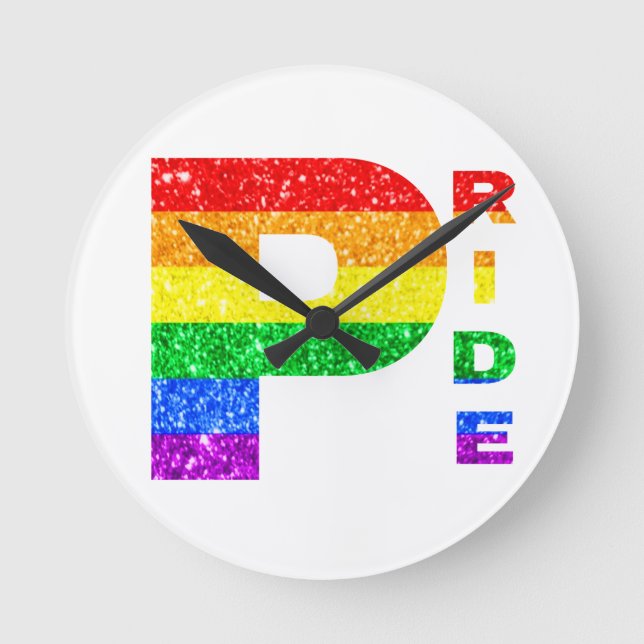 "STOLZ" REGENBOGEN #3 RUNDE WANDUHR (Vorderseite)