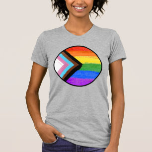 Stolz-Regenbogen-Farben-Button mit Fortschritt-Str T-Shirt