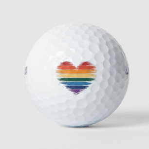 Stolz Regenbogen Herz Druck LGBT Gay Pride  Golfball