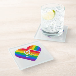 Stolz Regenbogen Herz Glasuntersetzer