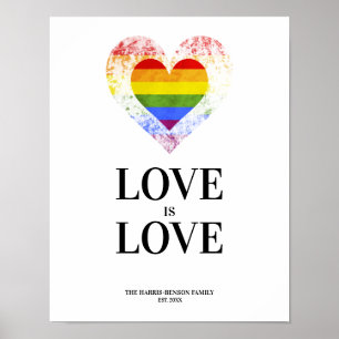 Stolz Regenbogen Herz Lesbisch Gay Familien Poster