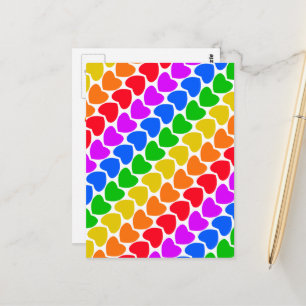 Stolz Regenbogen Herz Linie Postkarte