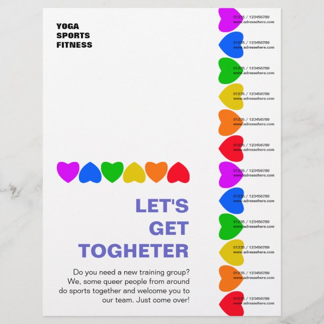 Stolz Regenbogen Herz Linien Flyer (Vorne)