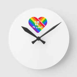 Stolz Regenbogen Herz Runde Wanduhr