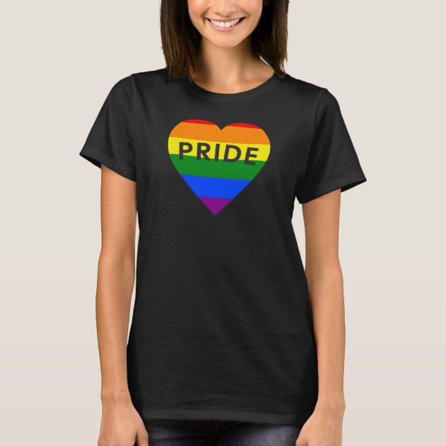 Stolz Regenbogen Herz T-Shirt (Vorderseite)