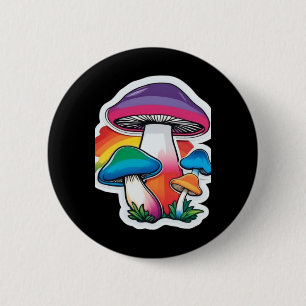Stolz Regenbogen Pilz Aufkleber Cute Kawaii Natur Button