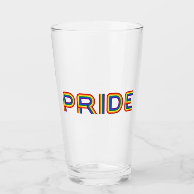 Stolz| Regenbogenbriefe Glas (Vorderseite)