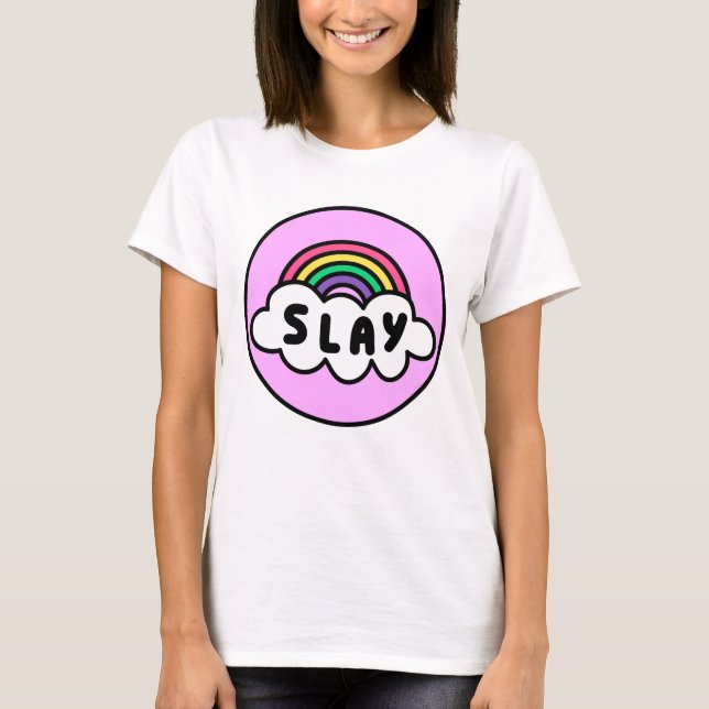 Stolz- Regenbogenfarbe mit Wolken. T-Shirt (Vorderseite)
