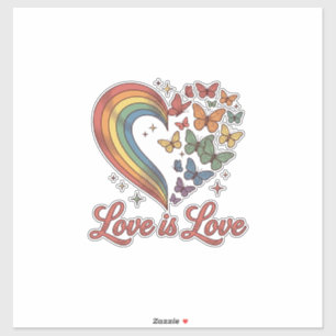 Stolz Schmetterling Herz Liebe Ist Liebe-Shirt-Des Aufkleber
