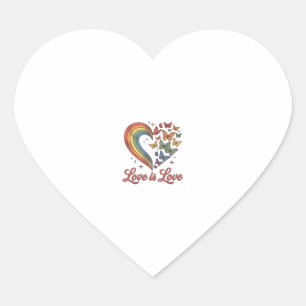 Stolz Schmetterling Herz Liebe Ist Liebe-Shirt-Des Herz-Aufkleber