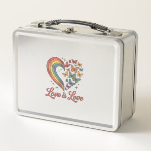 Stolz Schmetterling Herz Liebe Ist Liebe-Shirt-Des Metall Brotdose