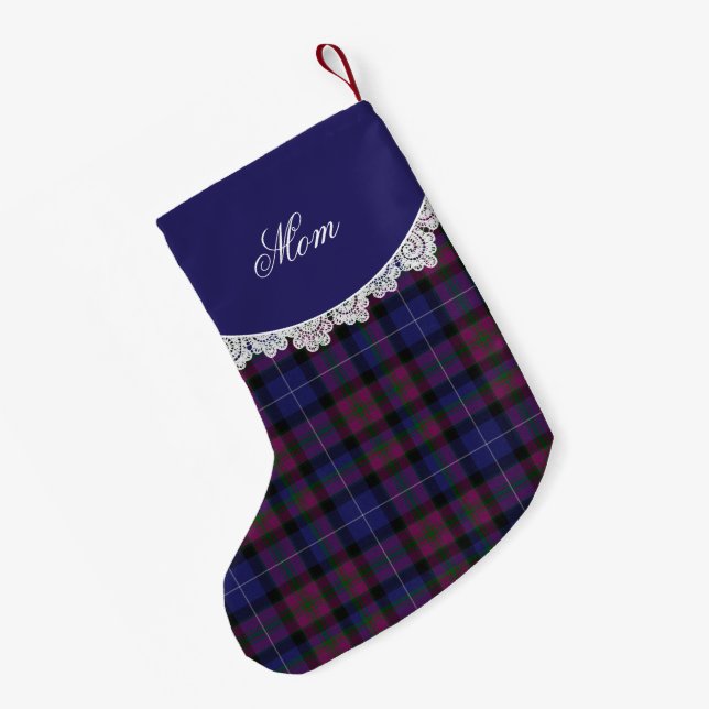 Stolz Schottlands Tartan Karierter Weihnachtsmann- Kleiner Weihnachtsstrumpf (Rückseite (Hängend))