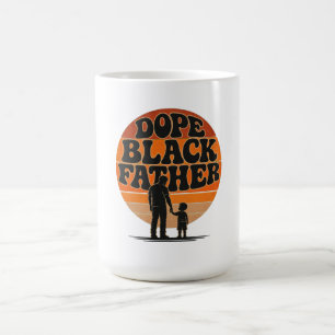 Stolz schwarzer Vater & Sohn Retro-Sonnenuntergan Kaffeetasse