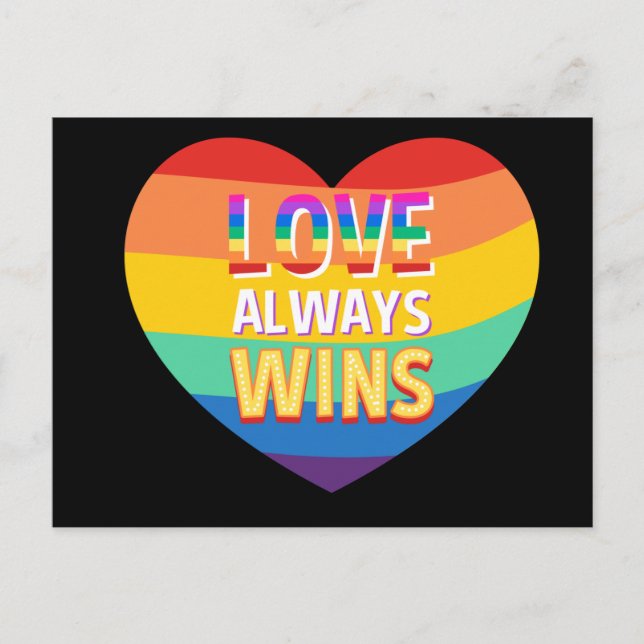 Stolz schwul-Liebe gewinnt immer. Regenbogenfarbe. Postkarte (Vorderseite)